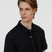 Рубашка поло унисекс Pacific, черная, размер XXL Рубашка поло унисекс Pacific, черная, размер XXL