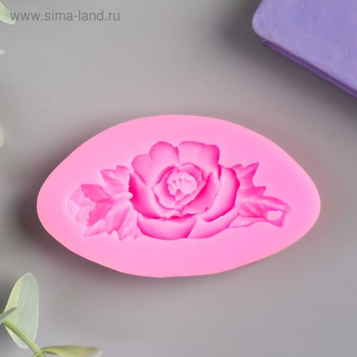 Молд силикон Молд силикон "Роза с листьями" 1,5х7,5х4,2 см
