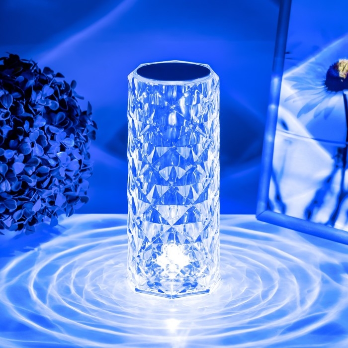 Настольная лампа с ПДУ "Призма" LED RGB АКБ 9,5х9х21,5 см RISALUX