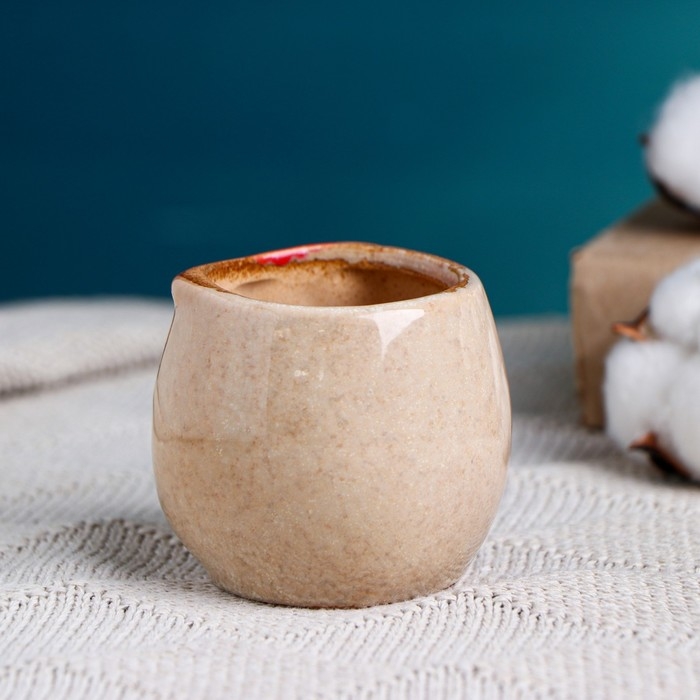 Горшок "Сова Ухта" 6,5х6,5х6см, коричневый