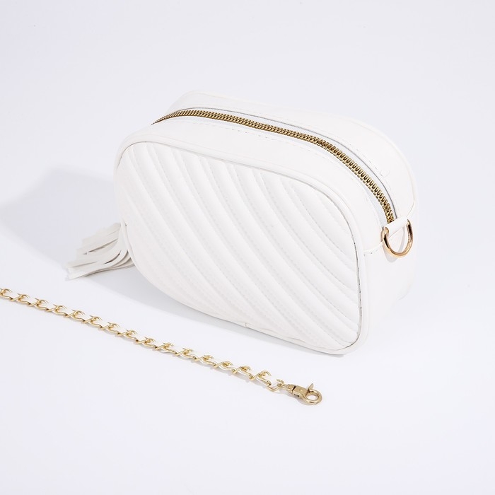 Сумка кросс-боди на молнии, цвет белый