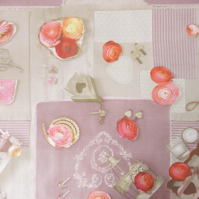 Клеёнка на стол на тканевой основе Доляна &laquo;Нежность&raquo;, рулон 20 метров, ширина 137 см, общая толщина 0,22 мм, цвет бежевый