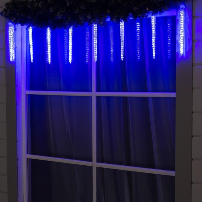 Гирлянда «Сосульки рифленые» 2.5 × 0.3 м, IP65, прозрачная нить, 192 LED, свечение синее с эффектом стекания, 12 В Гирлянда «Сосульки рифленые» 2.5 × 0.3 м, IP65, прозрачная нить, 192 LED, свечение синее с эффектом стекания, 12 В