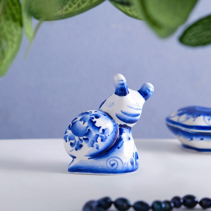 Сувенир &laquo;Улитка&raquo;, средняя, 6 см, гжель