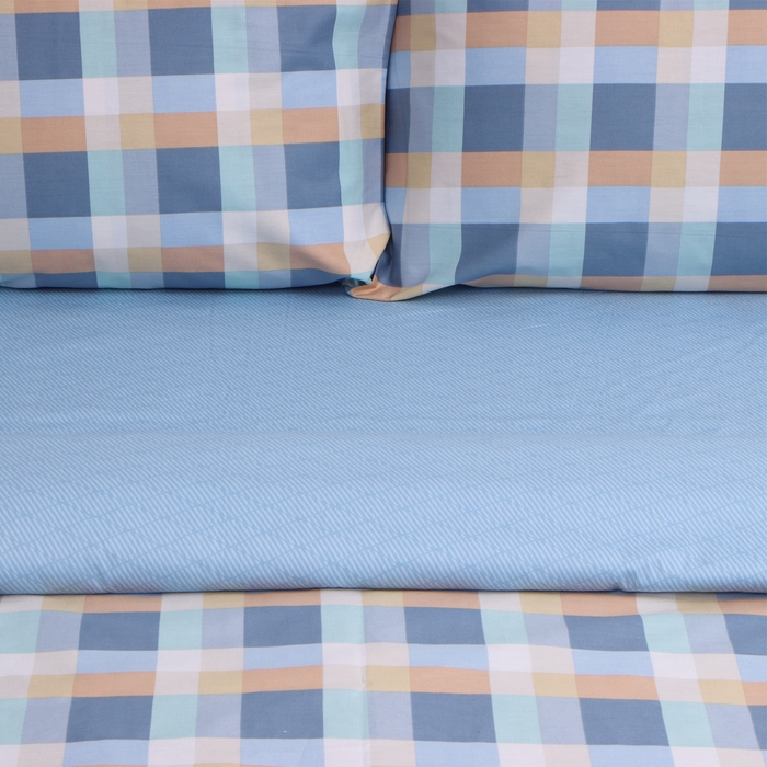 Постельное бельё LoveLife дуэт Square blue, 143х215см-2шт, 225х240см,50х70см-2шт 100%хлопок, сатин 125г/м Постельное бельё LoveLife дуэт Square blue, 143х215см-2шт, 225х240см,50х70см-2шт 100%хлопок, сатин 125г/м