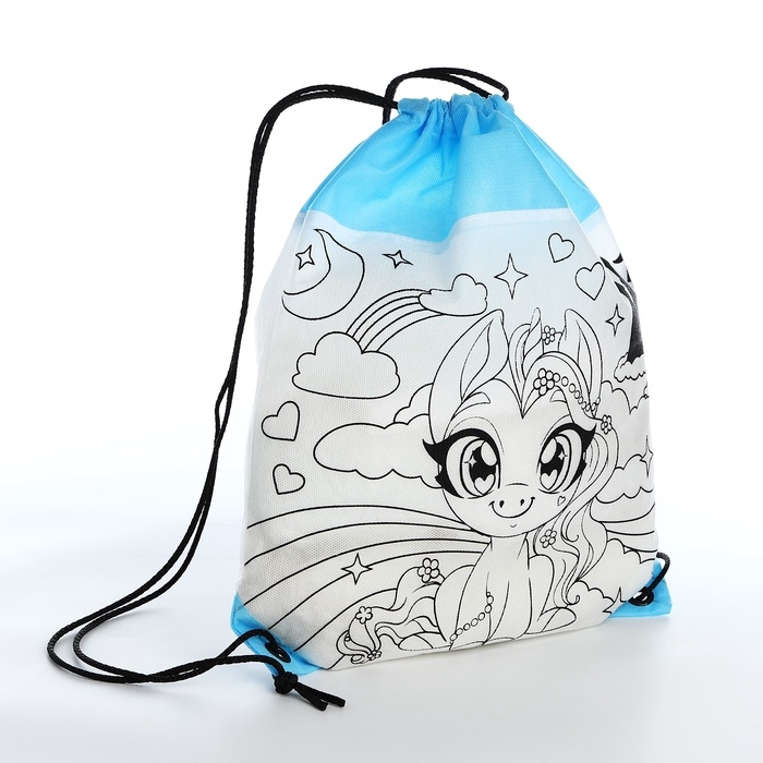 Мешок для обуви под раскраску «Пони» 34х40 см, спанбонд Мешок для обуви под раскраску «Пони» 34х40 см, спанбонд