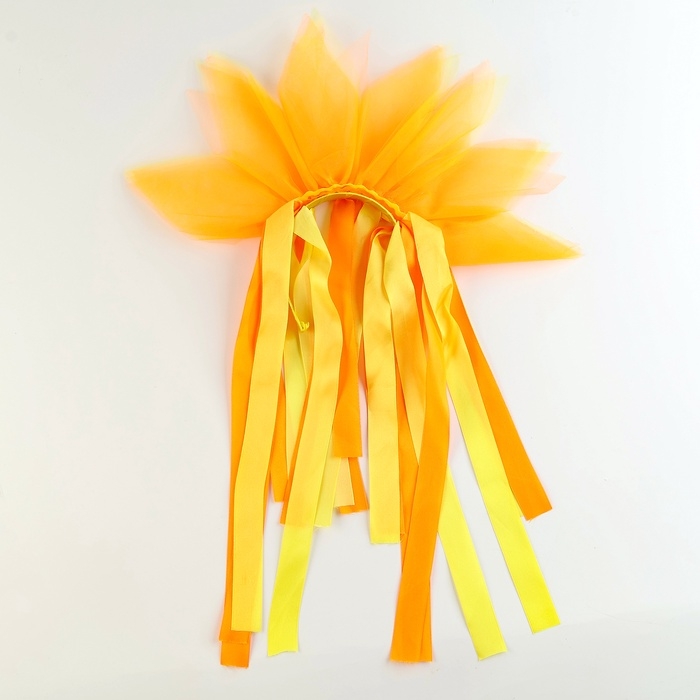 Карнавальный ободок &laquo;Лучистое солнце&raquo;, цвет жёлто-оранжевый