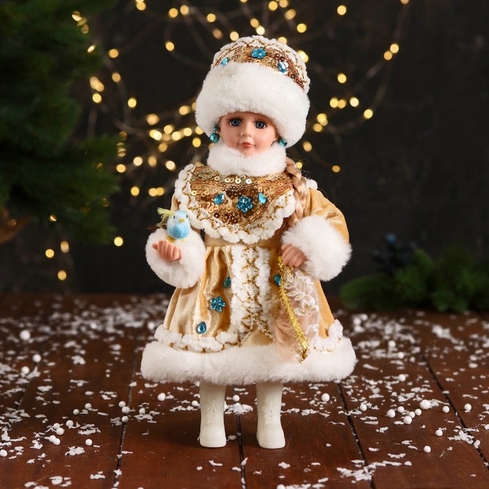 Снегурочка Снегурочка "В кокошнике с камнями" 32 см, золото