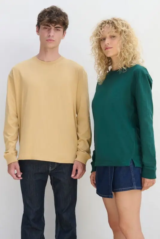 Футболка унисекс с длинным рукавом Pioneer LSL, зеленая, размер XS