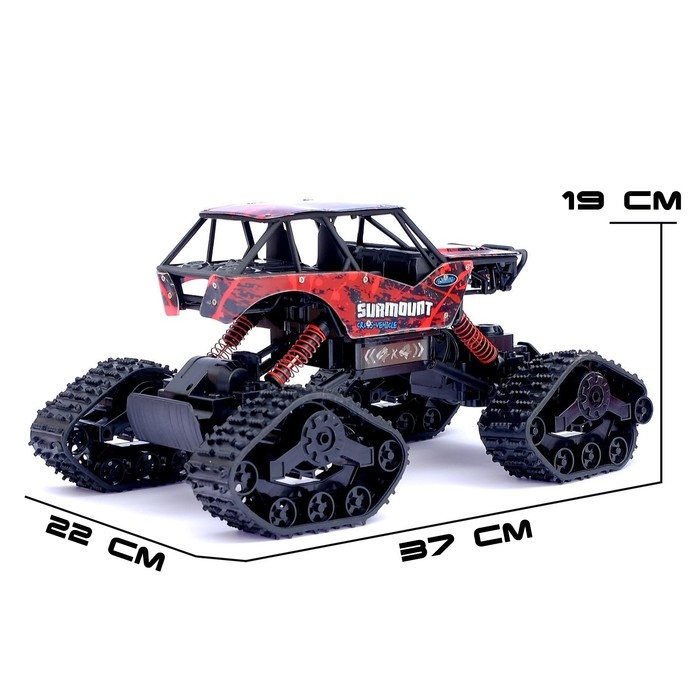 Джип радиоуправляемый &laquo;Гусеничный вездеход&raquo;, полный привод 4WD, работает от аккумулятора, цвет красный