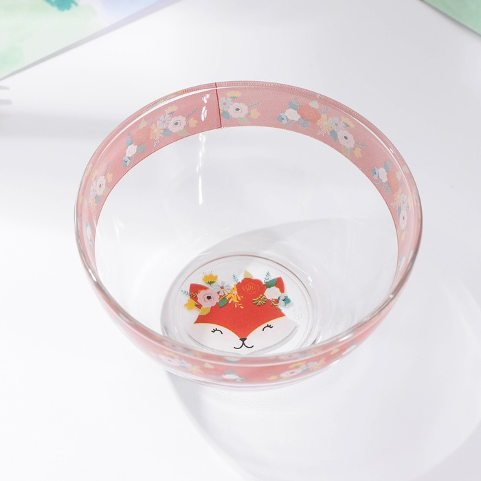 Набор детской посуды Доляна &laquo;Лисёнок&raquo;, 3 предмета: миска 450 мл, тарелка d=20 см, кружка 200 мл