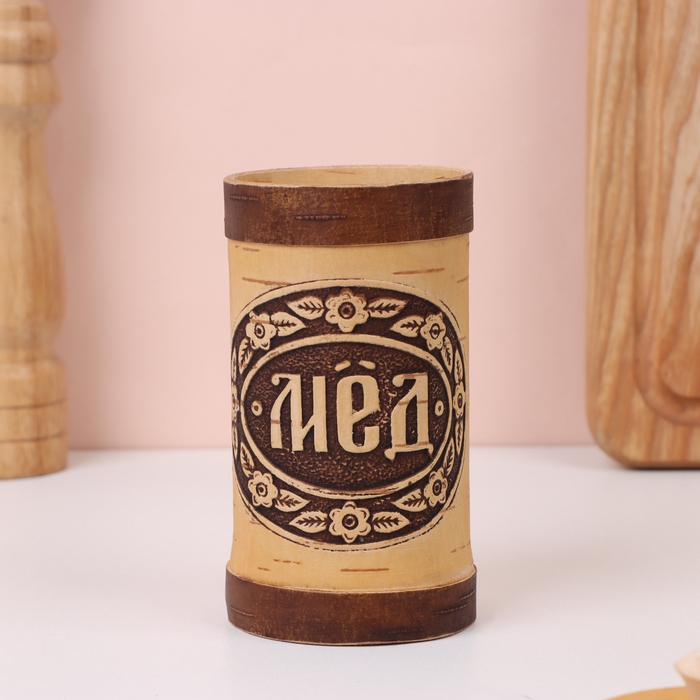 Туес «Мёд», 6×6×15 см, береста Туес «Мёд», 6×6×15 см, береста