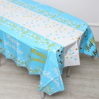 Скатерть &laquo;С днём рождения&raquo;, 137 &times; 183 см, цвет голубой