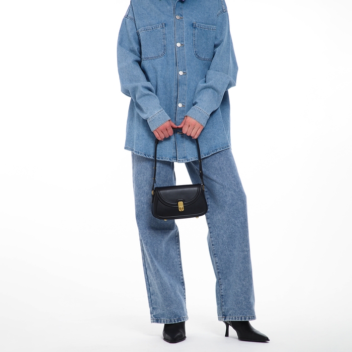 Сумка женская TEXTURA, мессенджер, средний размер, цвет чёрный Сумка женская TEXTURA, мессенджер, средний размер, цвет чёрный