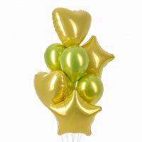 Набор шаров &laquo;Праздничный&raquo; фольга, латекс, цвет золото, 10 шт.