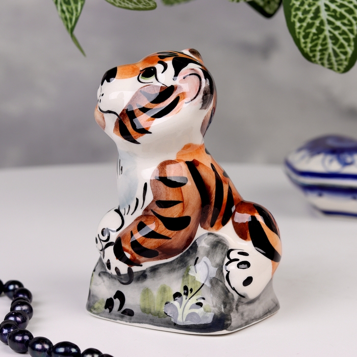Сувенир "Тигр Шерхан&raquo;, гжель, цветной