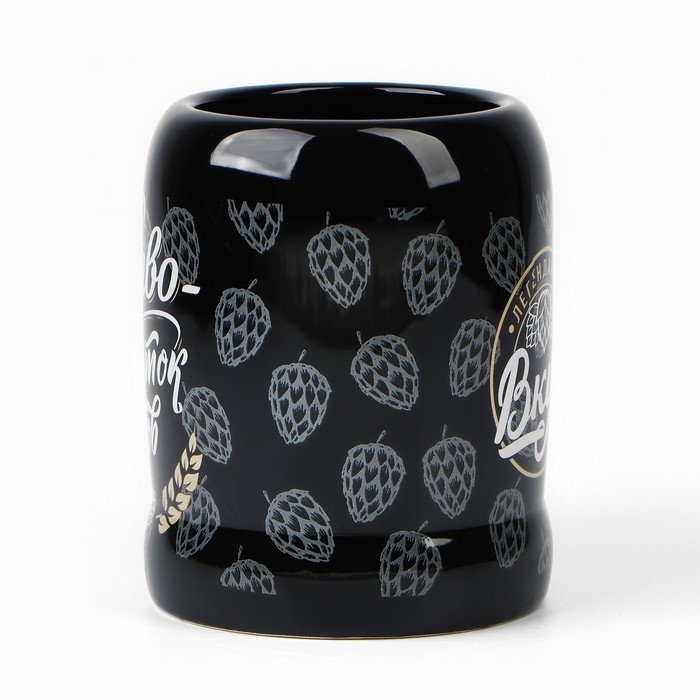 Кружка керамическая пивная &laquo;Пиво - напиток богов&raquo;, 600 мл, цвет чёрный