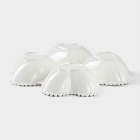 Менажница керамическая 4 ячейки «Сердца», 25×4,5 см, цвет белый Менажница керамическая 4 ячейки «Сердца», 25×4,5 см, цвет белый