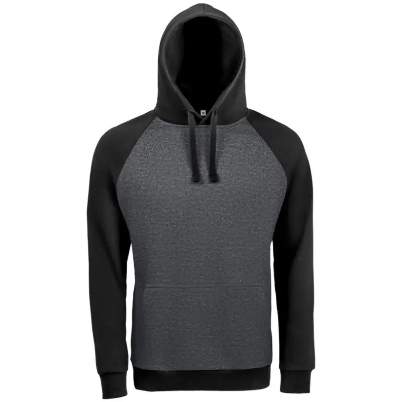 Толстовка унисекс Seattle темный меланж/черный, размер XS