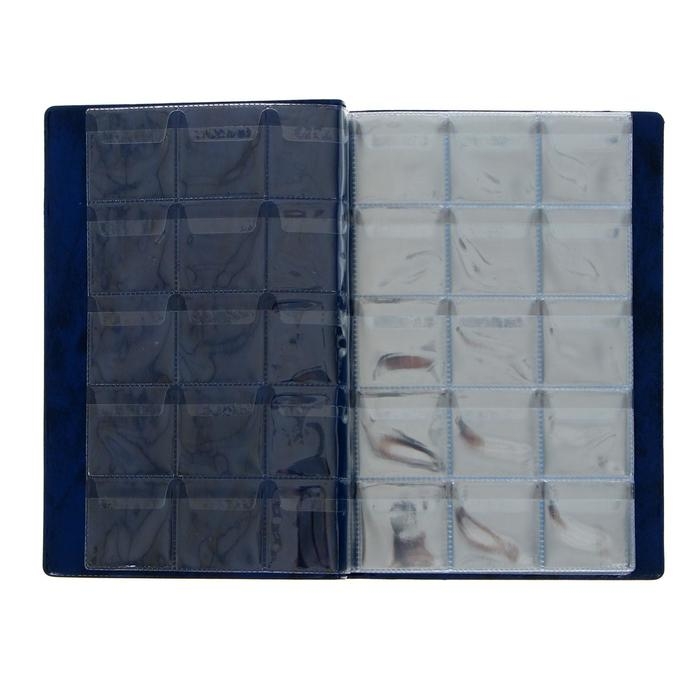 Альбом для монет 125 х 185 мм Calligrata, на 150 монет, ячейка 35 х 35 мм, 10 листов, обложка искусственная кожа, синий Альбом для монет 125 х 185 мм Calligrata, на 150 монет, ячейка 35 х 35 мм, 10 листов, обложка искусственная кожа, синий