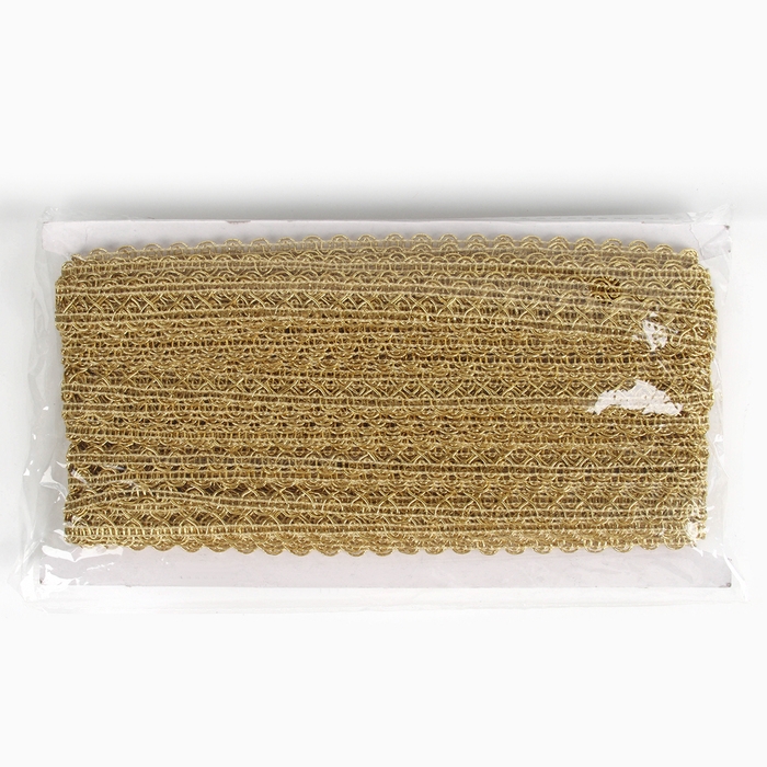 Тесьма &laquo;Ажурная&raquo; золотая, ширина 1,5 см, намотка 25 метров