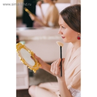 Кисть для макияжа, веерная, в чехле, 20 см, цвет чёрный