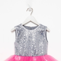 Платье для девочки с пайетками KAFTAN, размер 30 (98-104), цвет ярко-розовый