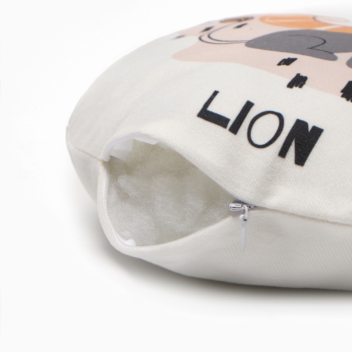 Подушка декоративная Этель "Львенок" d 30 см, велюр 100% п/э