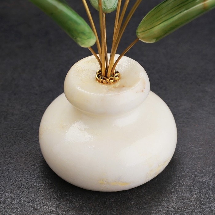 Сувенир "Тюльпаны в вазе", 5 цветков, красные, селенит, ангидрит