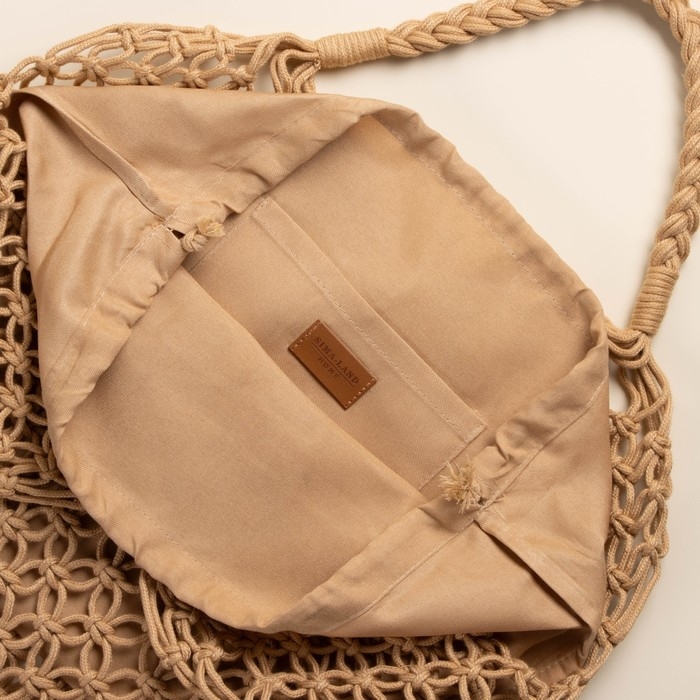 Сумка женская SL Home, ручное плетение, хлопок, длина ручек 15 см, 40&times;32 см