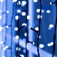 Гирлянда &laquo;Занавес&raquo; 2 &times; 9 м, IP44, УМС, тёмная нить, 1800 LED, свечение белое, 220 В