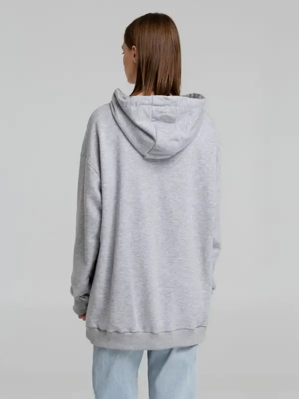 Худи оверсайз &laquo;Чистая соль&raquo;, серый меланж, размер XS/S (44-46)