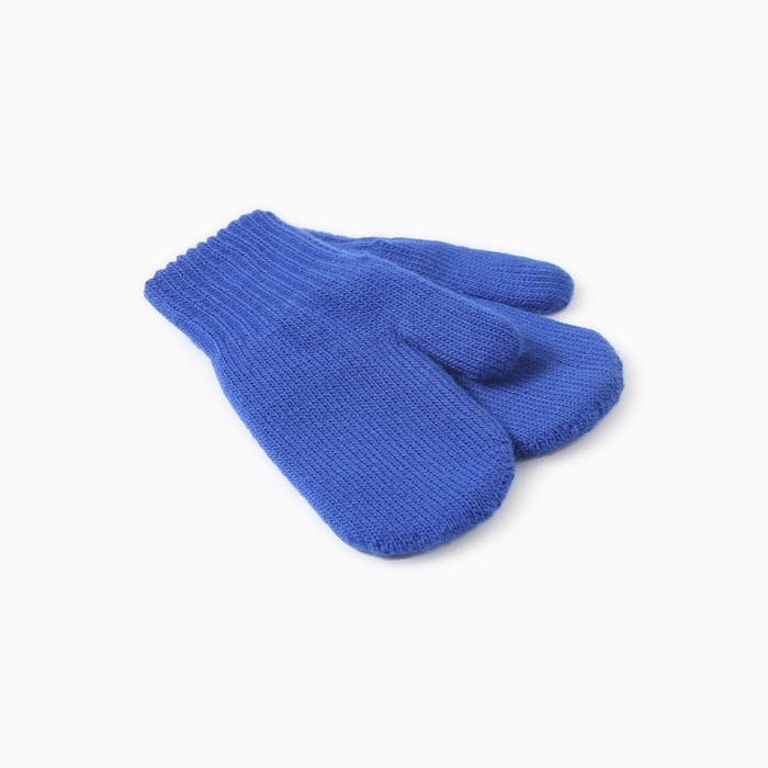 Варежки двойные детские, цвет синий, р-р 14 Варежки двойные детские, цвет синий, р-р 14