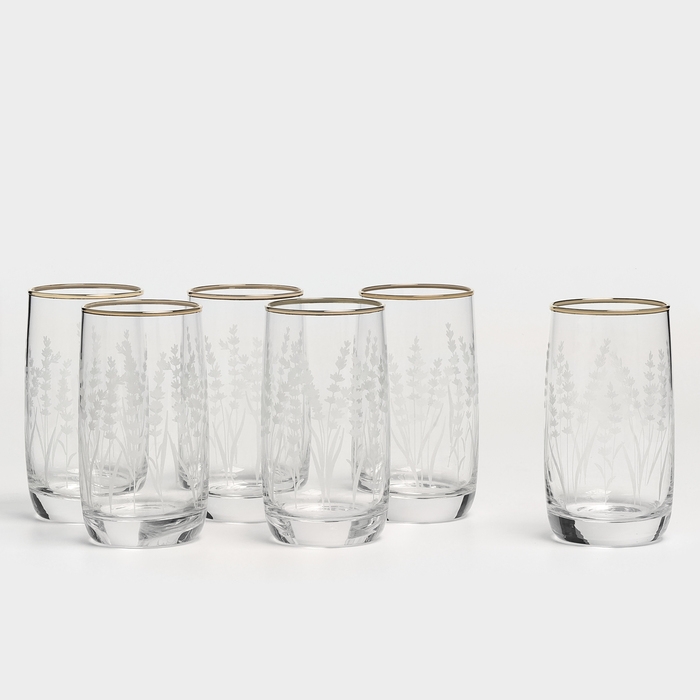 Набор стеклянных бокалов &laquo;Лаванда&raquo;, 330 мл, 6 шт