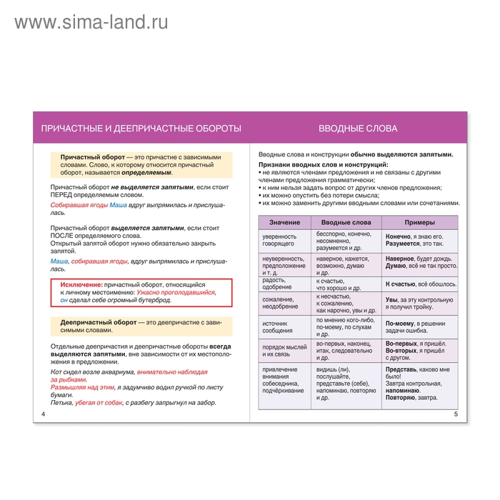 Шпаргалки для средней школы набор &laquo;Учим русский язык&raquo;, 4 шт.