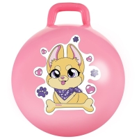 Мяч-прыгун с ручкой ZABIAKA &laquo;Корги&raquo;, d=45 см, 380 г, цвет розовый