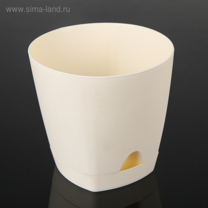 Горшок для цветов с прикорневым поливом Amsterdam, 1,35 л, цвет сливочный Горшок для цветов с прикорневым поливом Amsterdam, 1,35 л, цвет сливочный