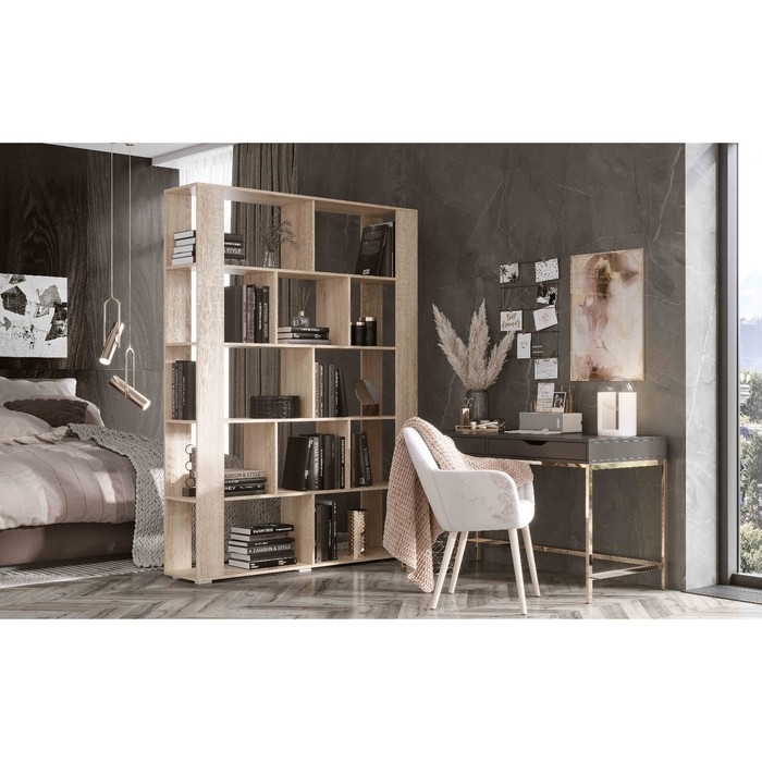 Стеллаж-перегородка Ольга, 1500х330х2036, Дуб сонома Стеллаж-перегородка Ольга, 1500х330х2036, Дуб сонома