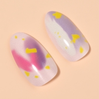 Накладные ногти &laquo;Пятнышки&raquo;, 12 шт, с клеевыми пластинами, форма миндаль, разноцветные