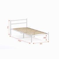 Кровать разборная металлическая Мета 900х2000, белая