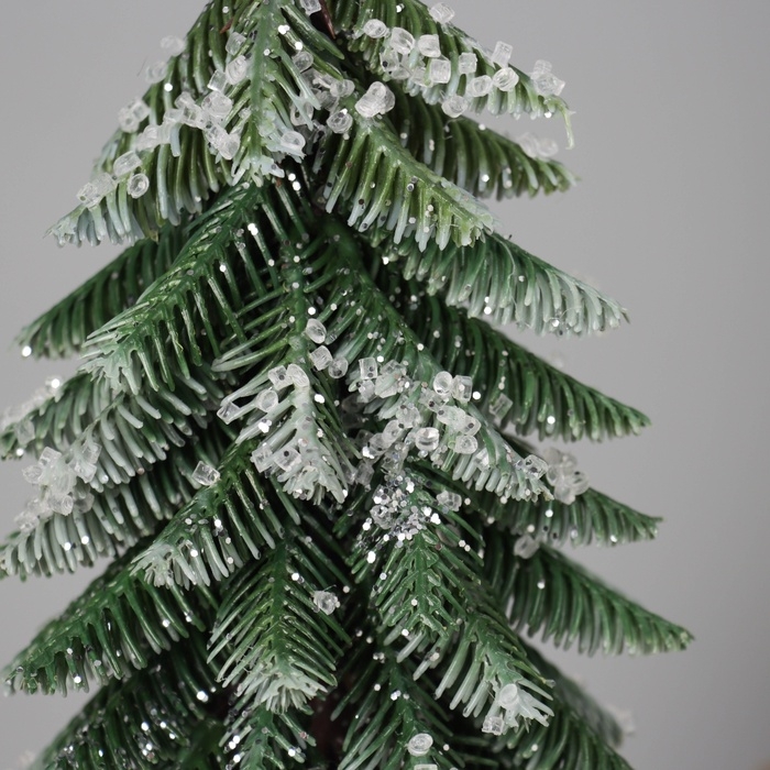 Искусственная ёлка настольная «Зимнее волшебство. Заснеженная с капельками» в горшочке, 34 см, ветки литые отгибаются Искусственная ёлка настольная «Зимнее волшебство. Заснеженная с капельками» в горшочке, 34 см, ветки литые отгибаются