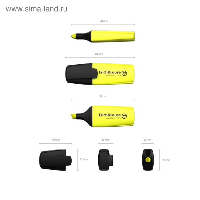 Маркер текстовыделитель ErichKrause Visioline Mini, 0.6-5.2 мм, флуоресцентные чернила на водной основе, желтый Маркер текстовыделитель ErichKrause Visioline Mini, 0.6-5.2 мм, флуоресцентные чернила на водной основе, желтый