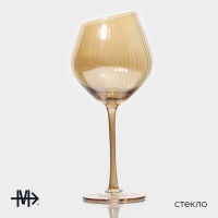 Набор бокалов для вина стеклянный Magistro «Иллюзия», 550 мл, 10×24 см, 6 шт, цвет золотой Набор бокалов для вина стеклянный Magistro «Иллюзия», 550 мл, 10×24 см, 6 шт, цвет золотой