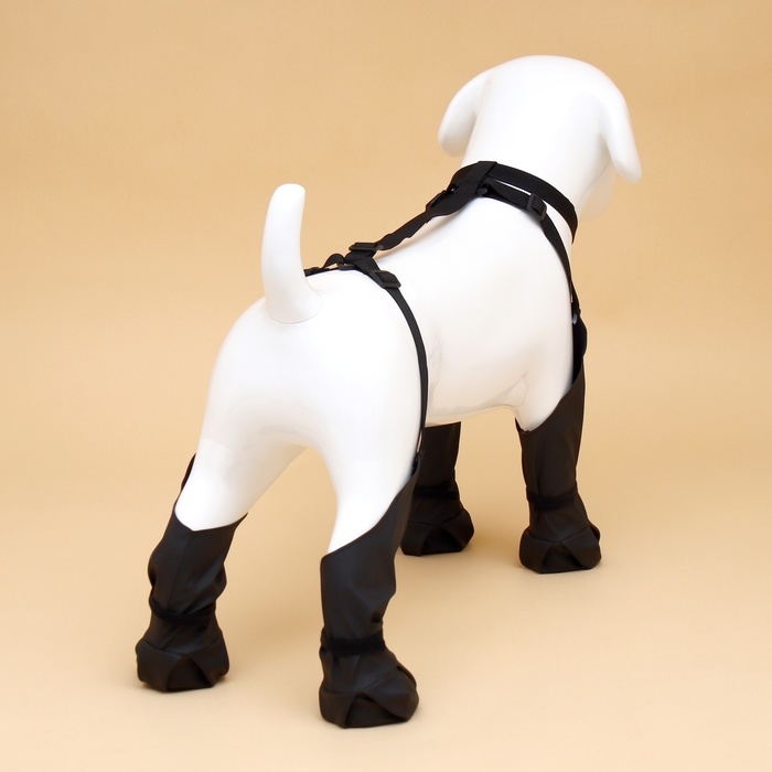 Ботинки - чулки для собак, размер L (Длина лап 41-50, ДС 18-28, ОШ 16-60см) черные