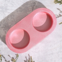 Подсвечник "Мрамор" из гипса для двух свечей овальный, 12х6х3см, розовый Подсвечник "Мрамор" из гипса для двух свечей овальный, 12х6х3см, розовый