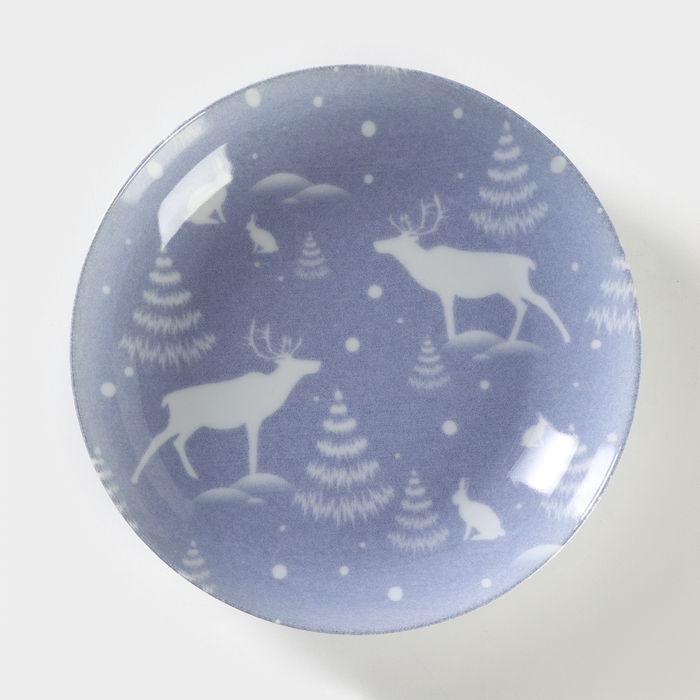 Тарелка фарфоровая &laquo;Зимний лес&raquo;, 700 мл, d=20,5 см