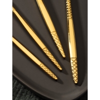 Столовые приборы из нержавеющей стали Доляна &laquo;Античность&raquo;, 4 предмета, цвет золотой