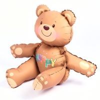 Шар фольгированный 30" &laquo;Счастливый мишка&raquo;, матовый, цвет бежевый