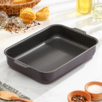 Противень «Хозяюшка», 23×30 см, h= 6 см, металлическая крышка, антипригарное покрытие, цвет бордовый Противень «Хозяюшка», 23×30 см, h= 6 см, металлическая крышка, антипригарное покрытие, цвет бордовый