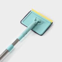 Щётка для окон Доляна, стальная телескопическая ручка 59(105) см, водосгон силикон 16 см, насадка микрофибра 12&times;16 см